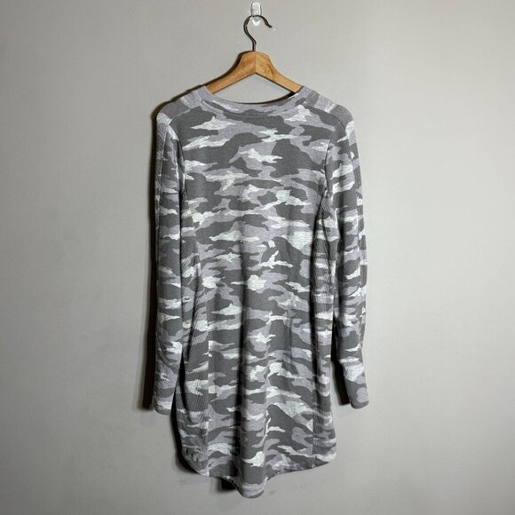 Athleta Balance Printed Mini Dress Camo French Terry Women's Medium Gray NWOT - Picture 5 of 14
